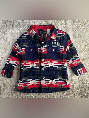 5 for $25🔥COOGI Kids Aztec Western Button Front Shirt 3T
